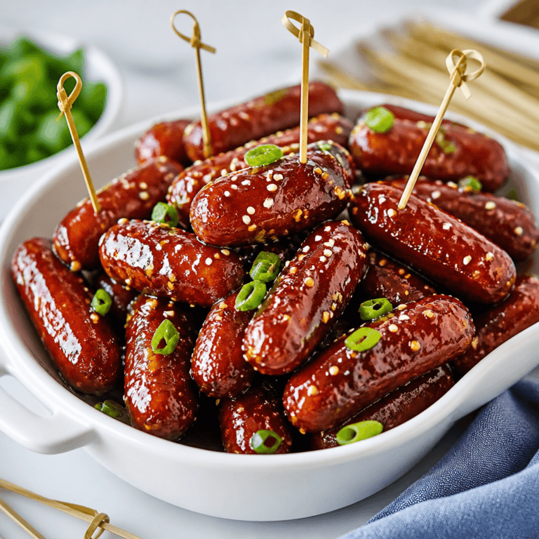 Ginger Soy Glazed Cocktail Sausages (Easy Appetizer)