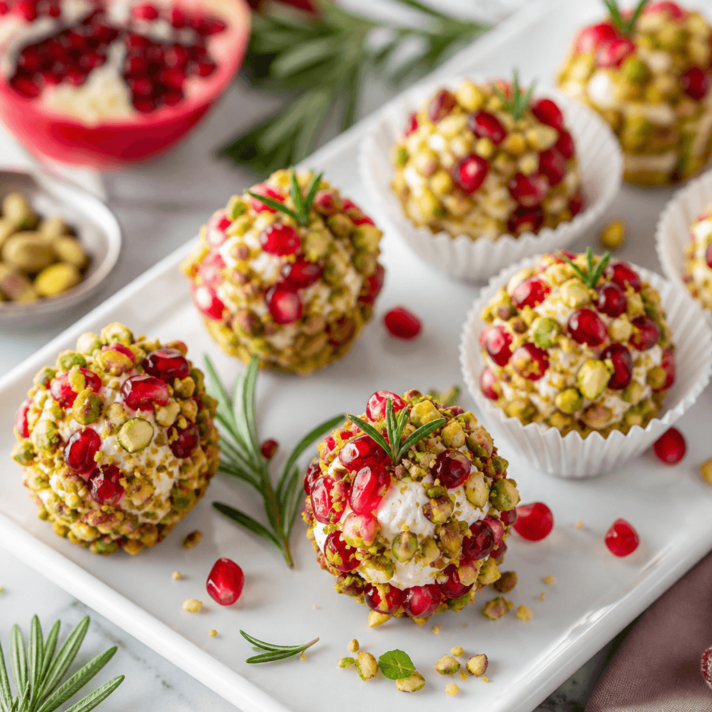 Pomegranate Pistachio Goat Cheese Truffles