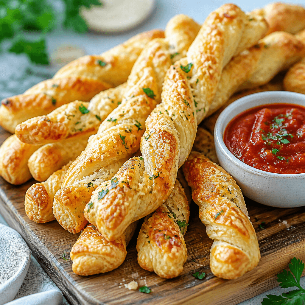 Garlic Parmesan Puff Pastry Twists