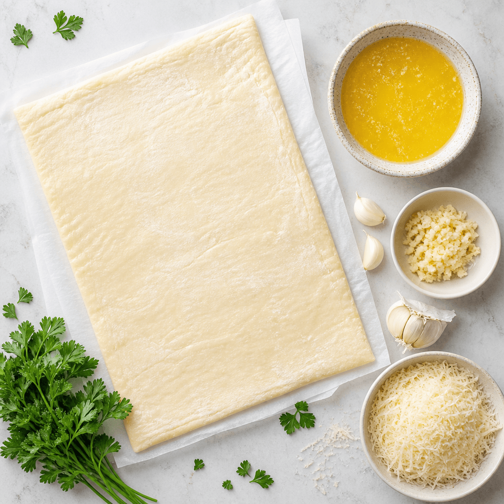 garlic parmesan puff pastry twists ingredients