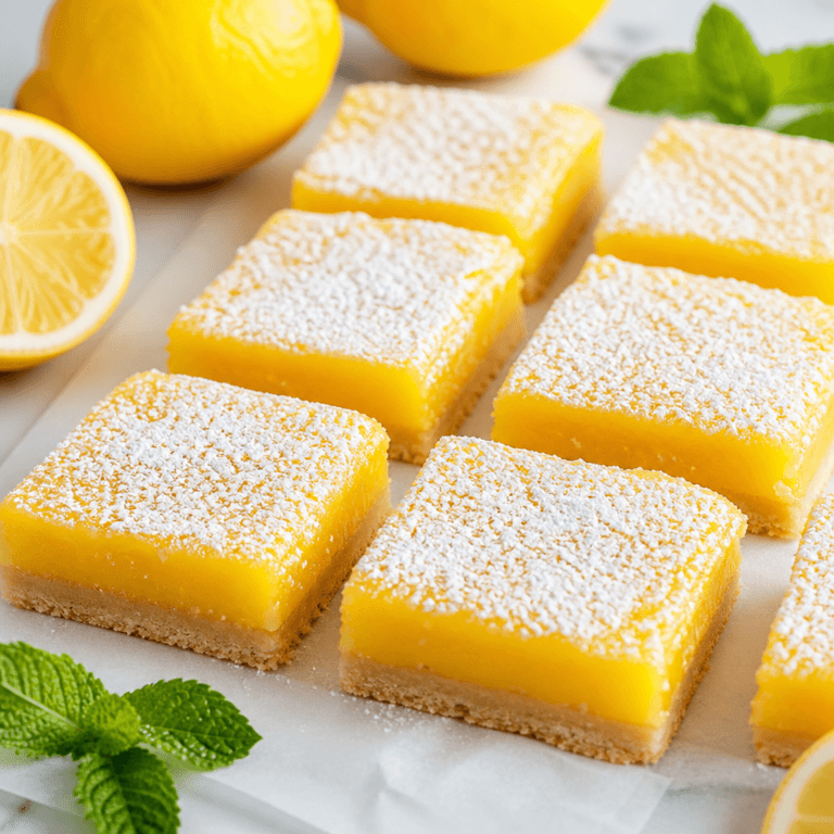 Bright and Buttery Lemon Bars with Powdered Sugar