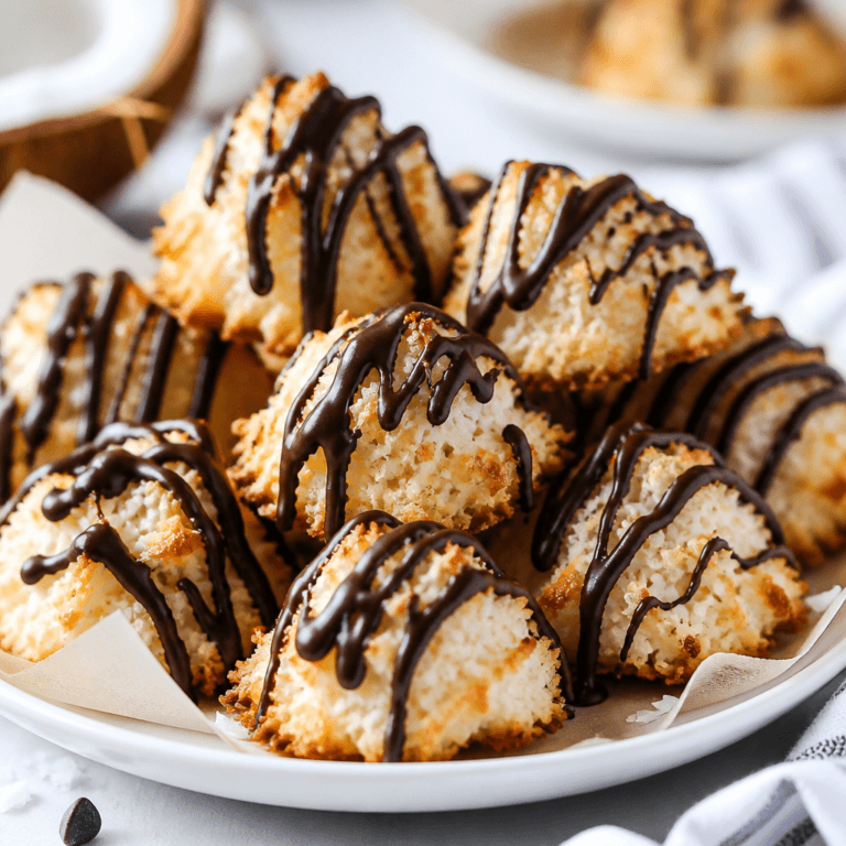 Coconut Macaroons with Dark Chocolate Drizzle