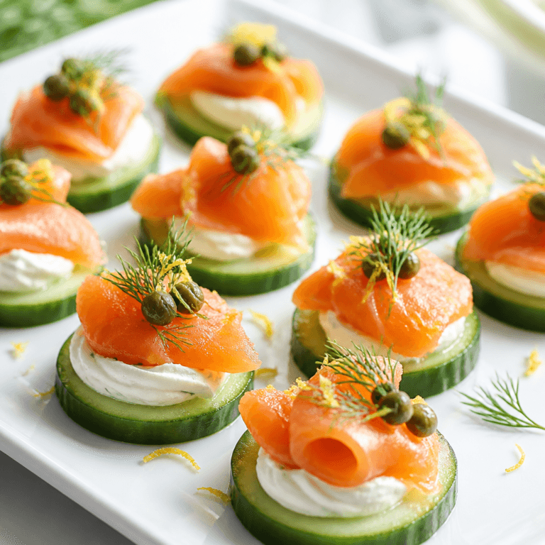 Smoked Salmon Cucumber Bites (Easy Elegant Appetizer)
