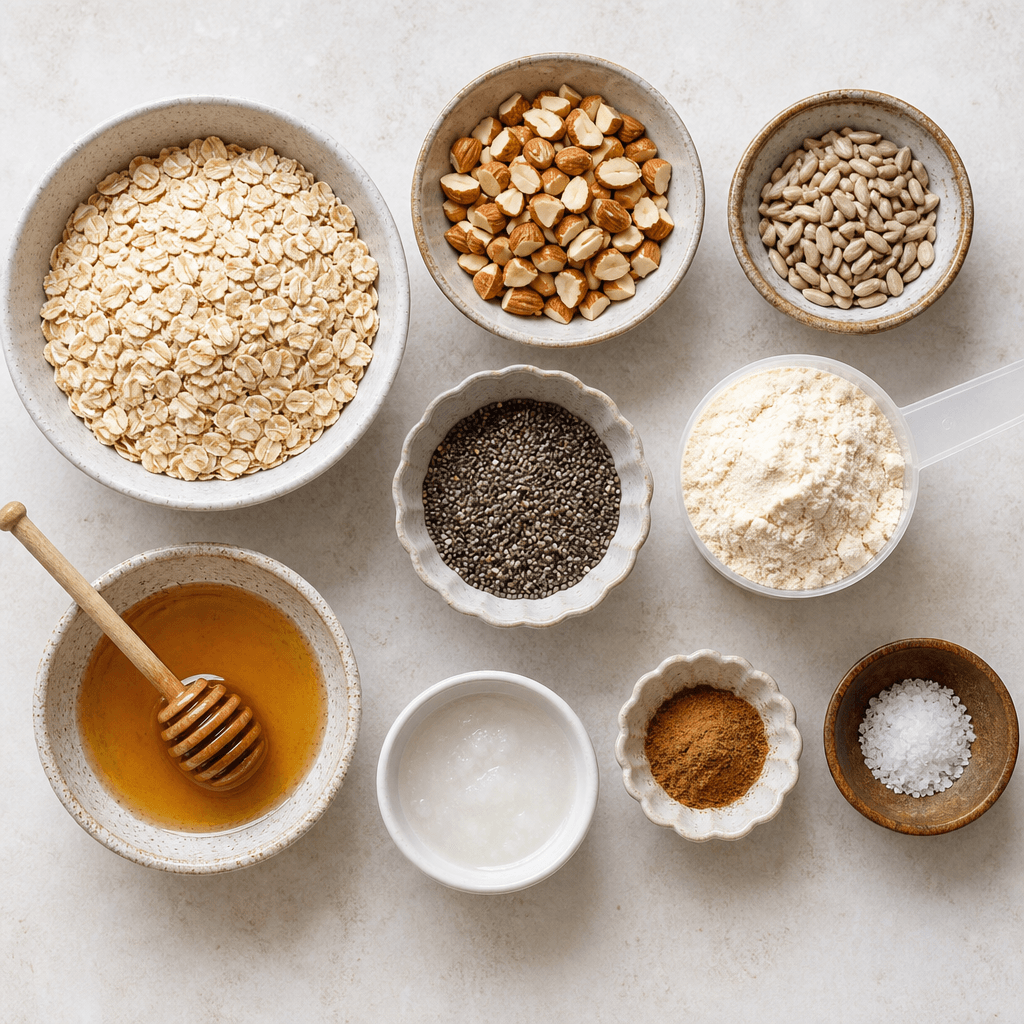Protein-Packed Granola ingredients