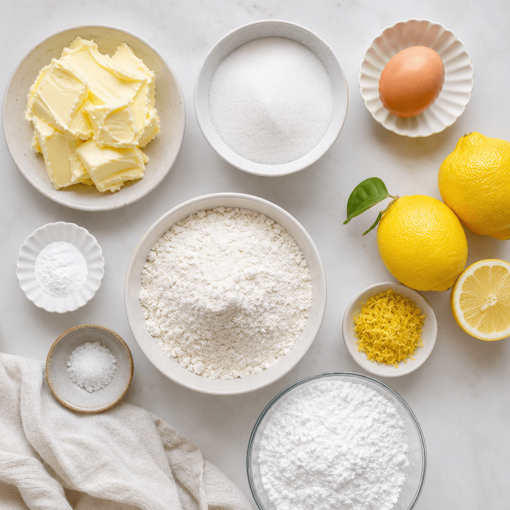 Lemon Sugar Cookies with Sweet Glaze ingredients