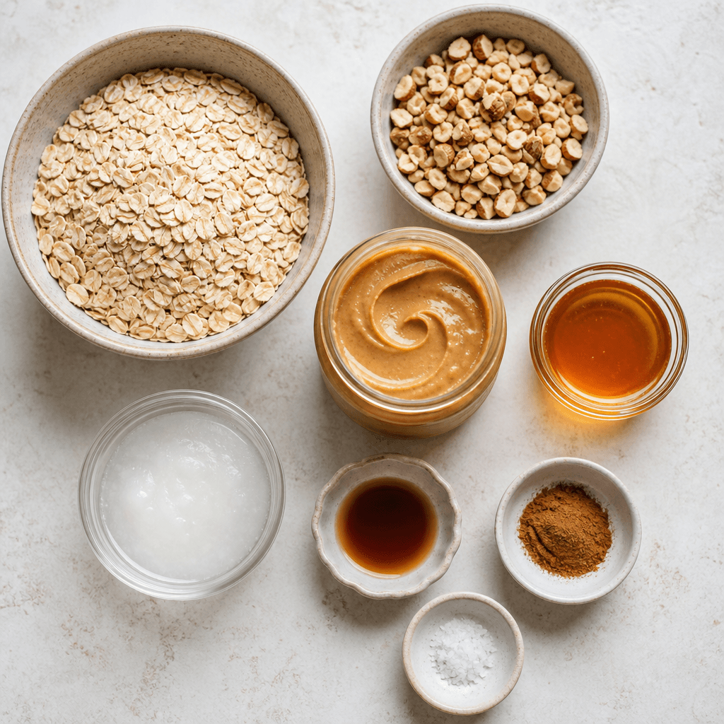 Peanut Butter Granola ingredients