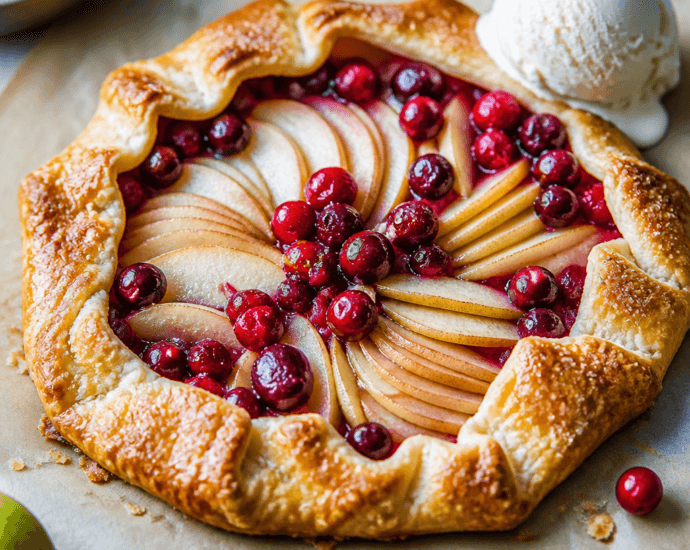Rustic Pear and Cranberry Galette
