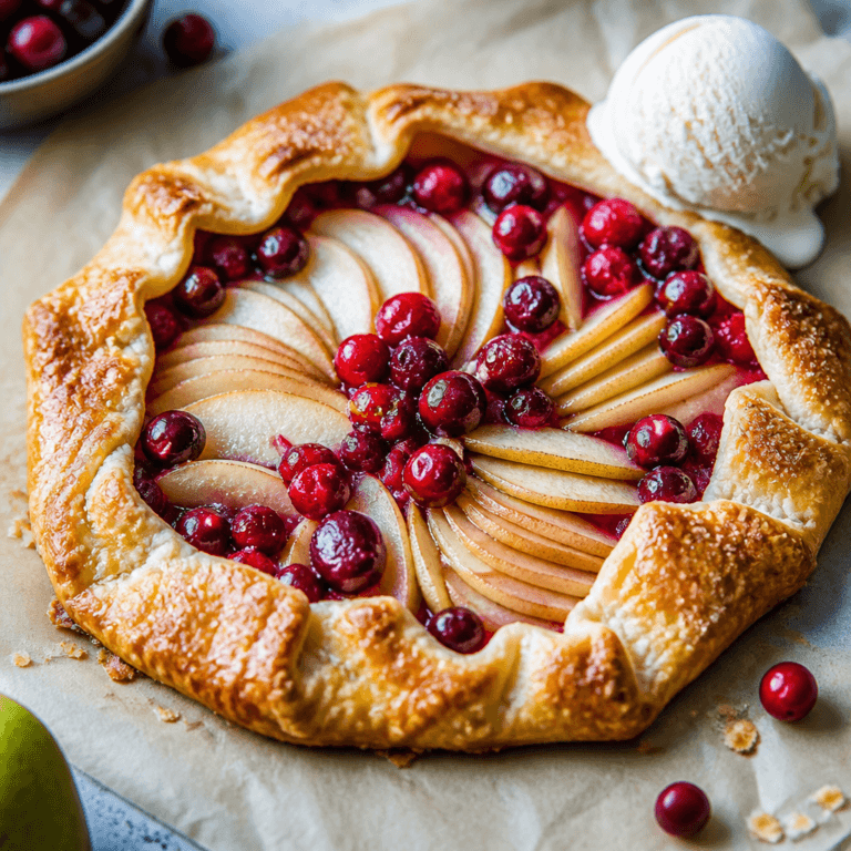 Rustic Pear and Cranberry Galette Recipe