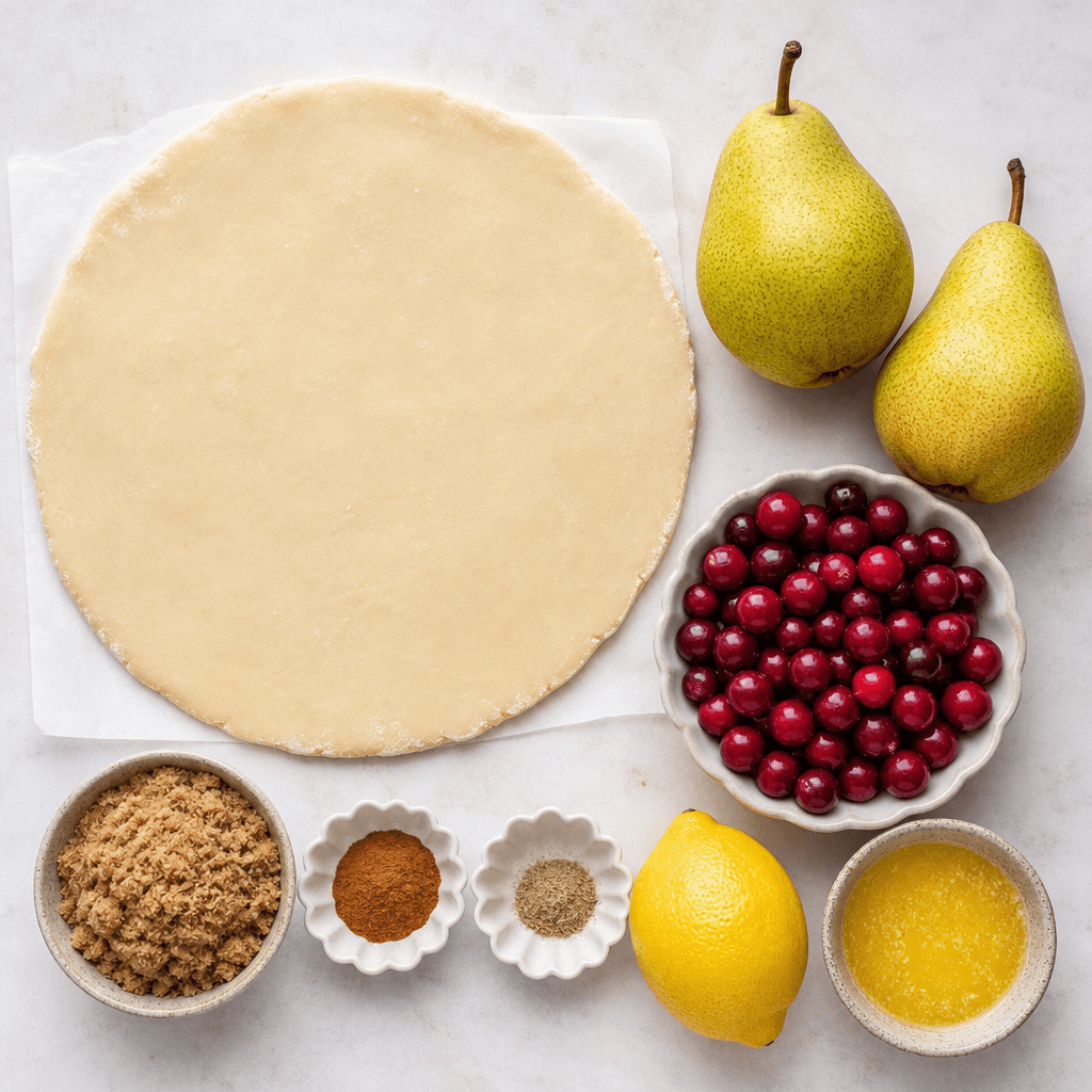 Rustic Pear and Cranberry Galette Recipe ingredients