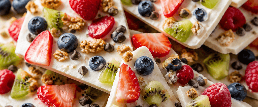 Frozen Yogurt Bark with Fruit & Granola