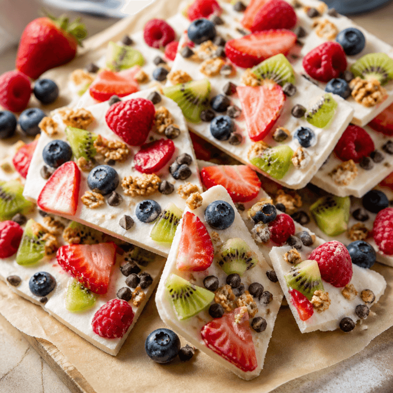 Frozen Yogurt Bark with Fruit & Granola
