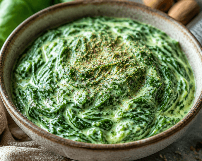 Velvety Creamed Spinach with a Hint of Nutmeg