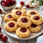 Cherry Almond Thumbprint Cookies