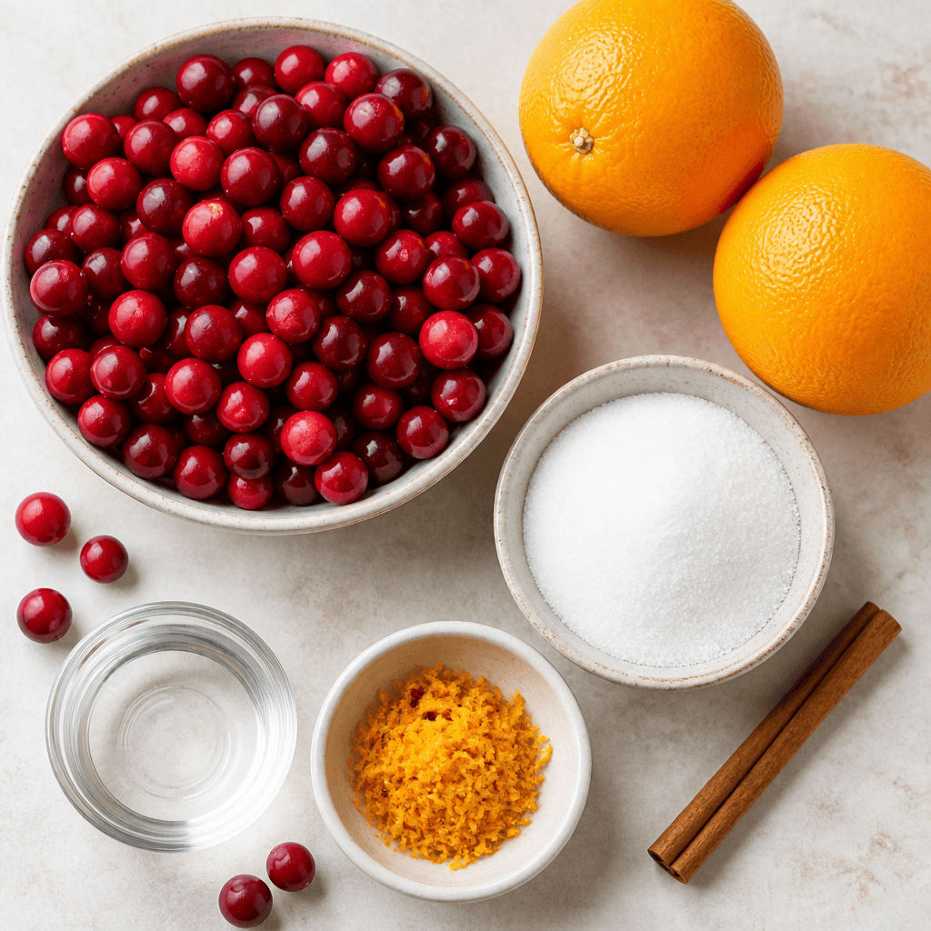 Cranberry Sauce with Fresh Orange Zest ingredients