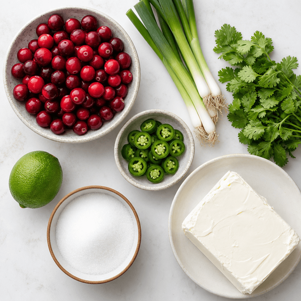 Cranberry Jalapeño Cream Cheese Dip ingredients