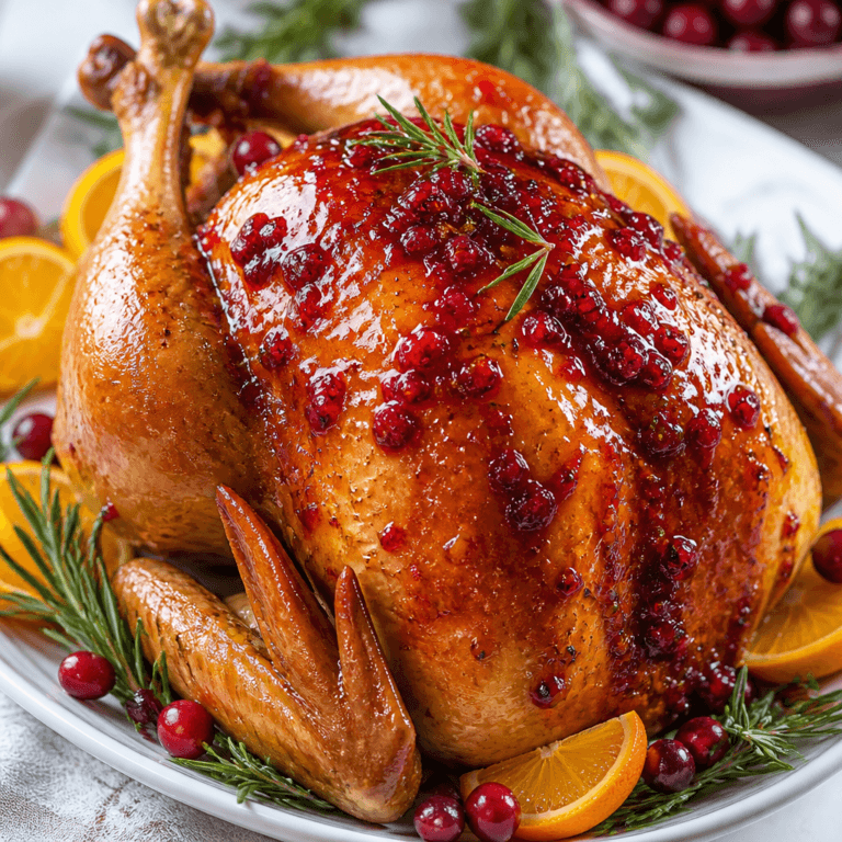 Roast Turkey Recipe with Cranberry Orange Glaze