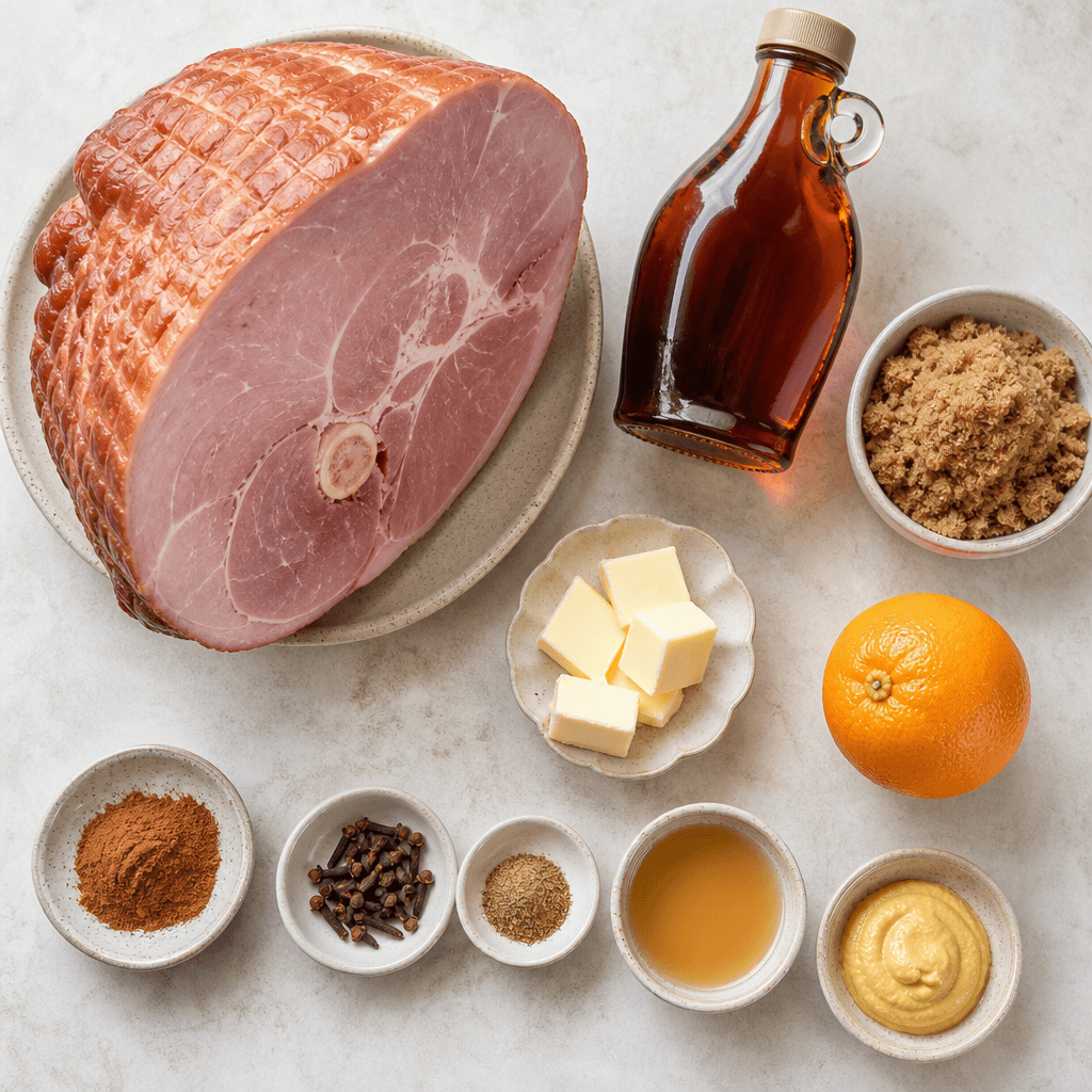 Maple Glazed Ham with Brown Sugar Crust ingredients