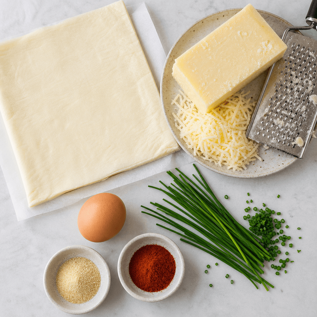 Cheddar and Chive Cheese Straws ingredients