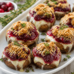 Cranberry Brie Stuffed Mushrooms