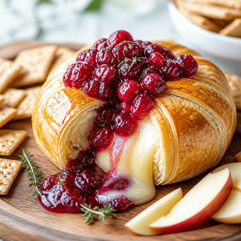 Baked Brie with Cranberry Sauce