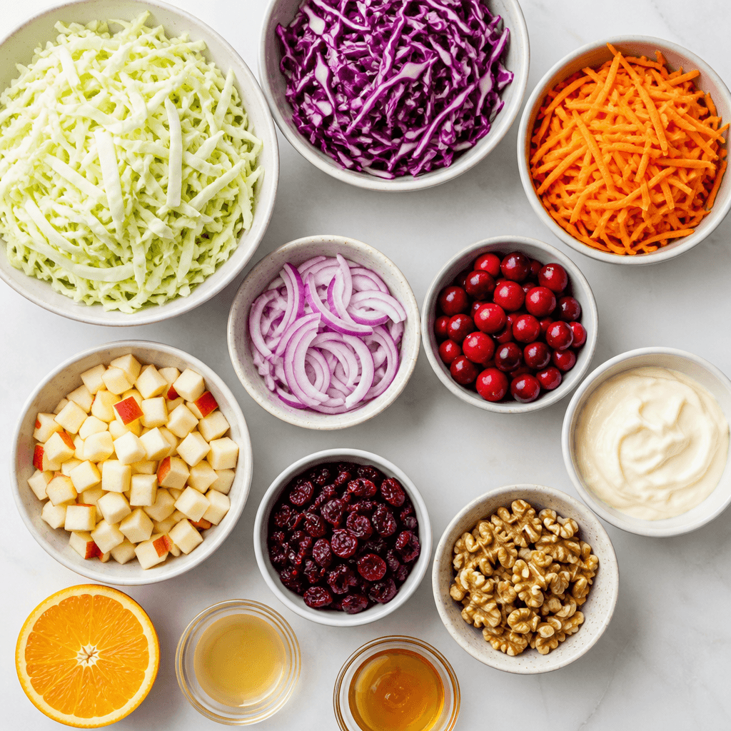 Cranberry Coleslaw ingredients