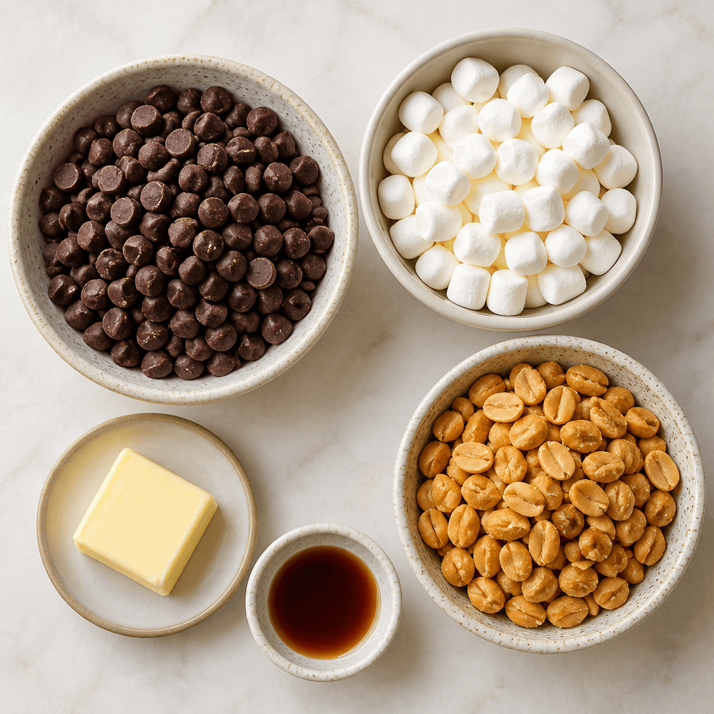 Homemade Rocky Road Candy ingredients