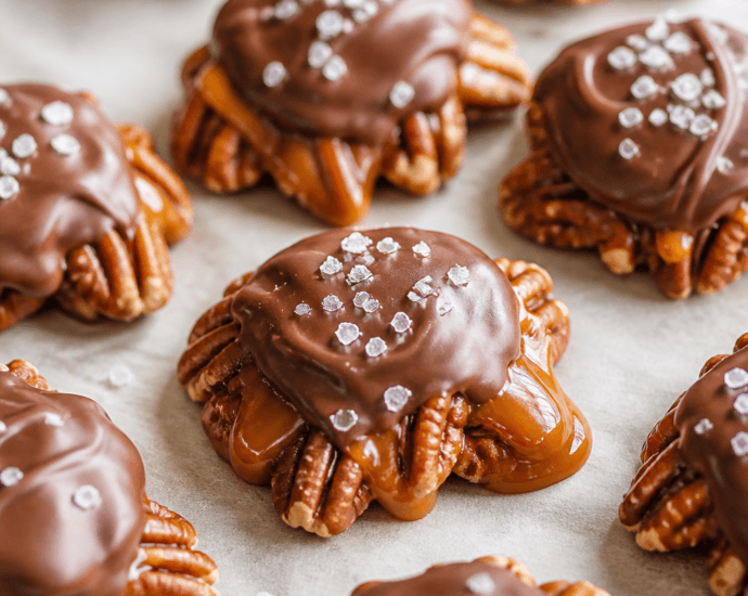 Homemade Caramel Turtle Candy
