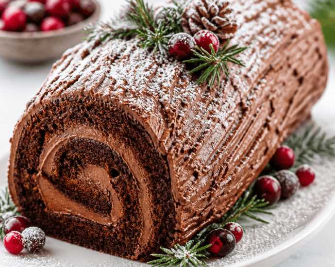 Classic Yule Log Cake