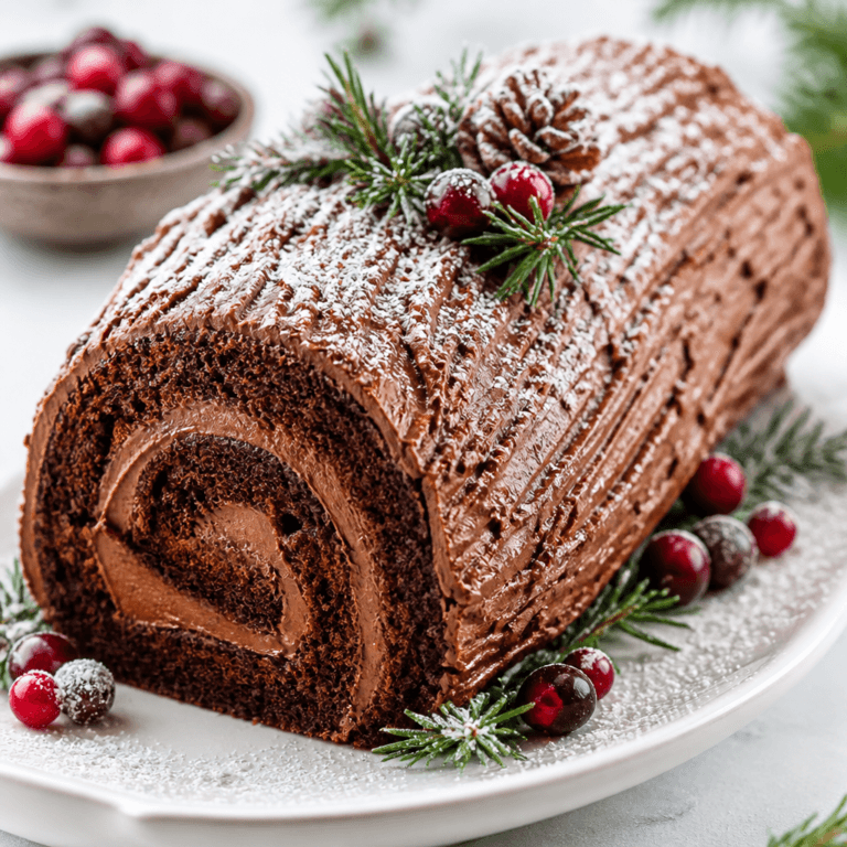 Classic Yule Log Cake