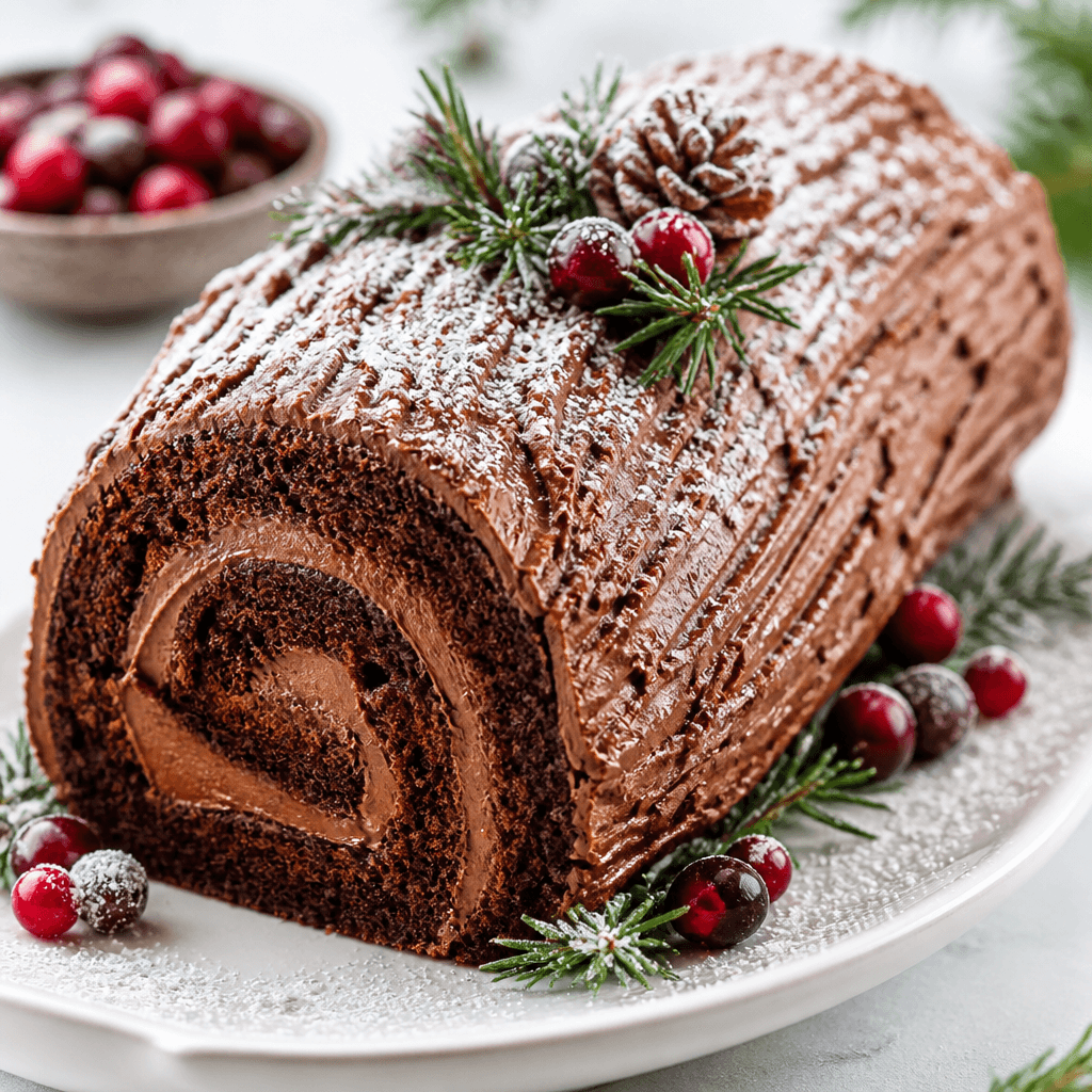 Classic Yule Log Cake