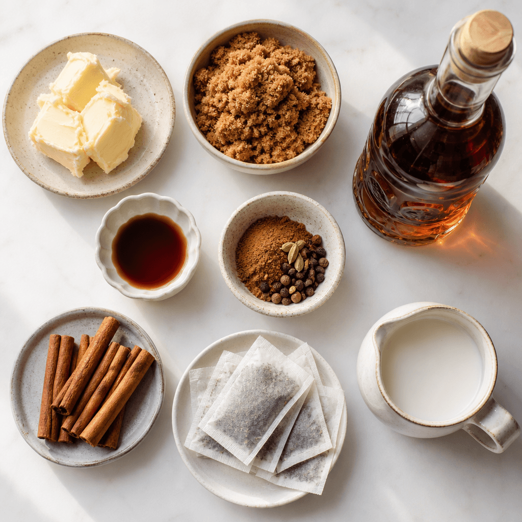 Vanilla Chai Hot Buttered Rum ingredients