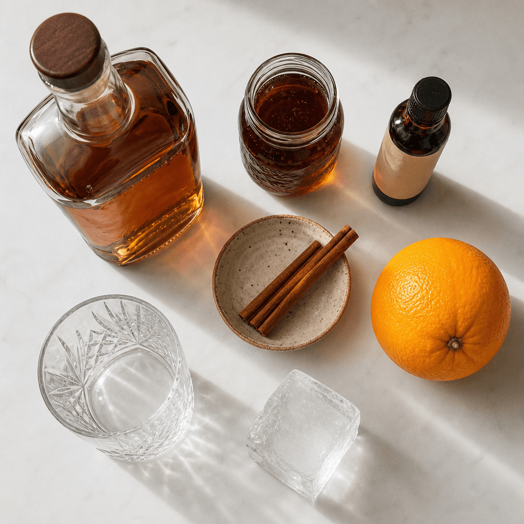 Maple Bourbon Old Fashioned ingredients