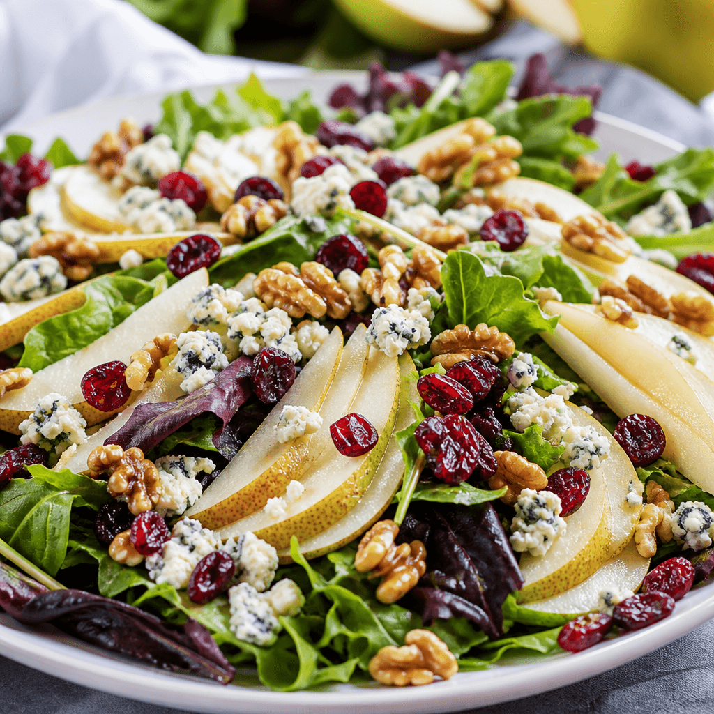 Pear Walnut and Blue Cheese Salad