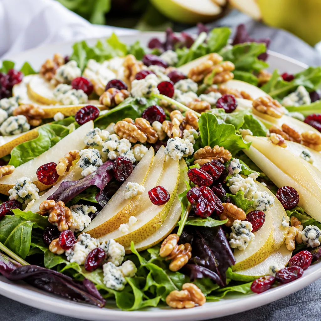 Pear Walnut and Blue Cheese Salad