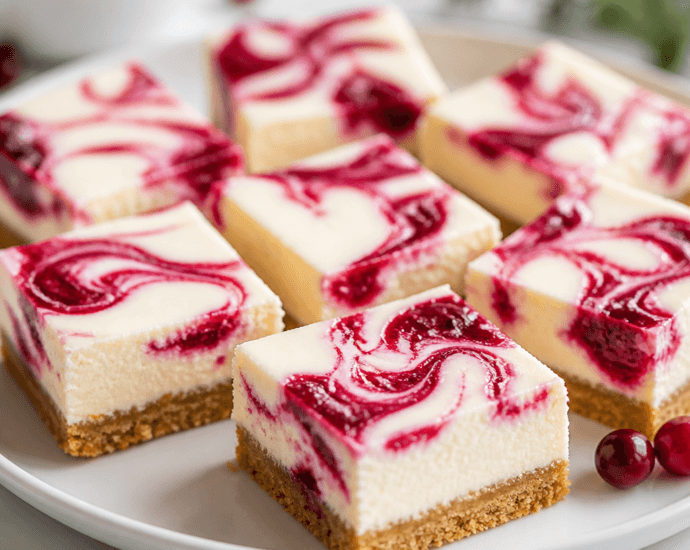 Homemade Cranberry Cheesecake Bars Perfect for the Holidays