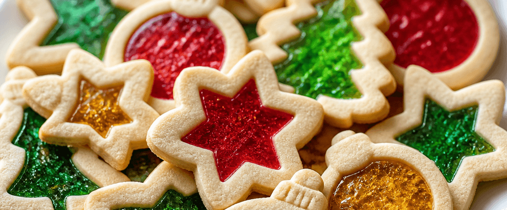 Vibrant Holiday Stained Glass Window Cookies