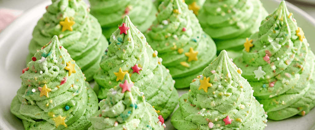 Festive Christmas Tree Meringue Cookie Recipe