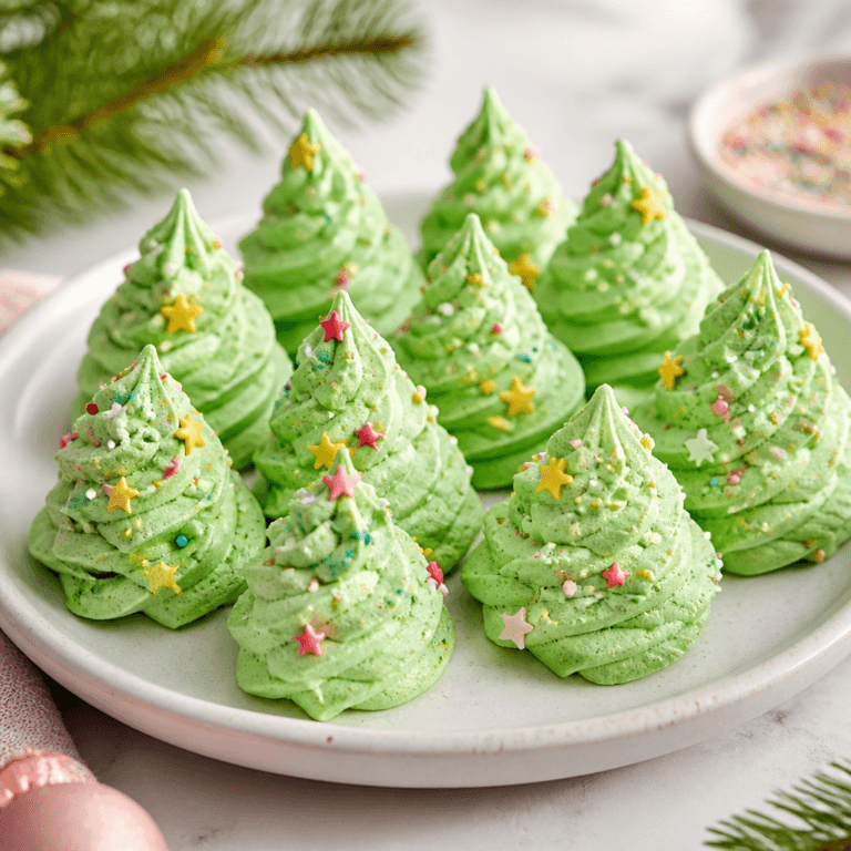 Christmas Tree Meringue Cookies (Light, Crisp & Festive)
