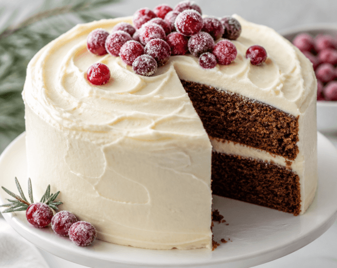 Gingerbread Layer Cake with Creamy Frosting Elegance