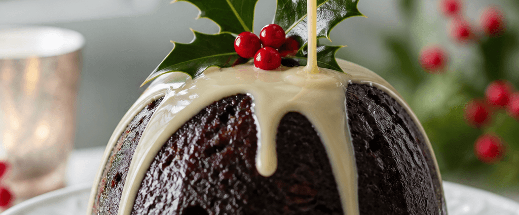 Classic Christmas Pudding with Rich Brandy Sauce