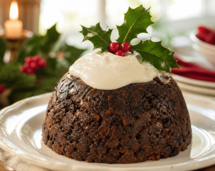 Festive Figgy Pudding with Decadent Hard Sauce