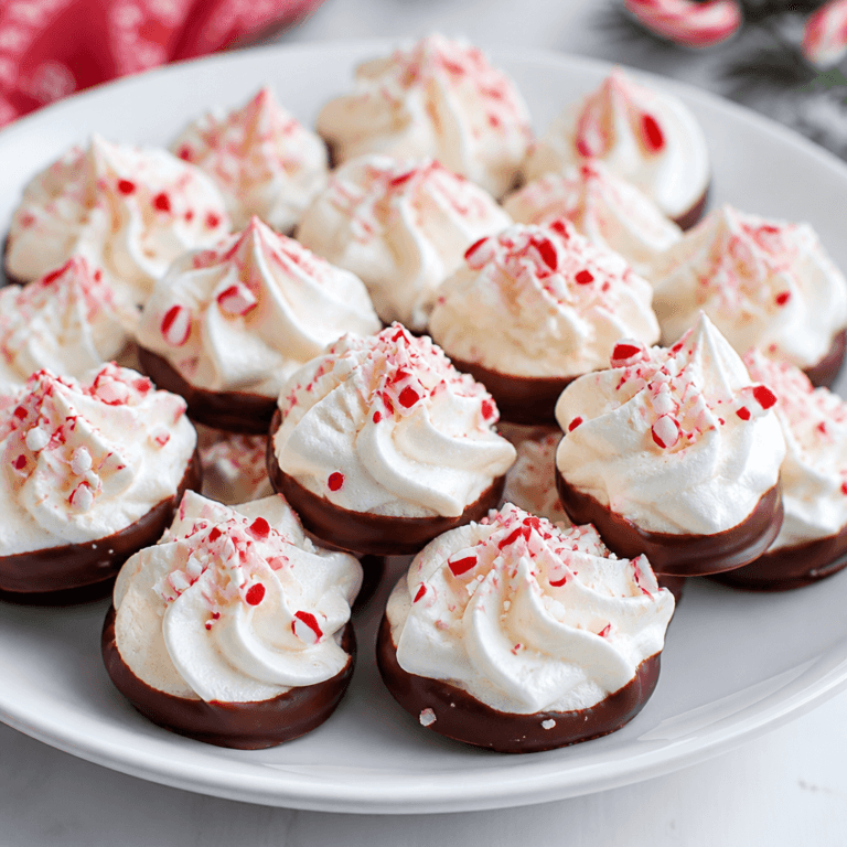 Chocolate Dipped Peppermint Meringues Recipe
