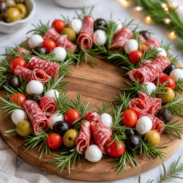 Holiday Antipasto Wreath (Easy No-Cook Appetizer)