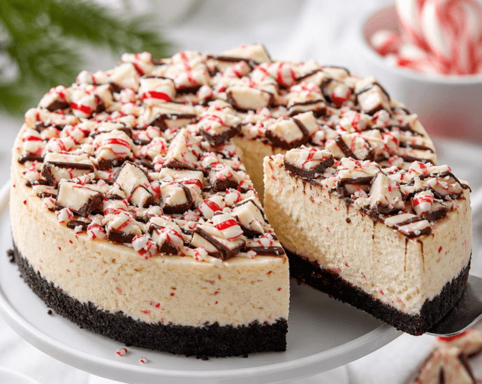 Peppermint Bark Cheesecake Holiday Dessert Idea