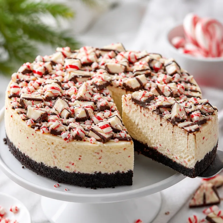 Peppermint Bark Cheesecake (Festive Holiday Dessert)