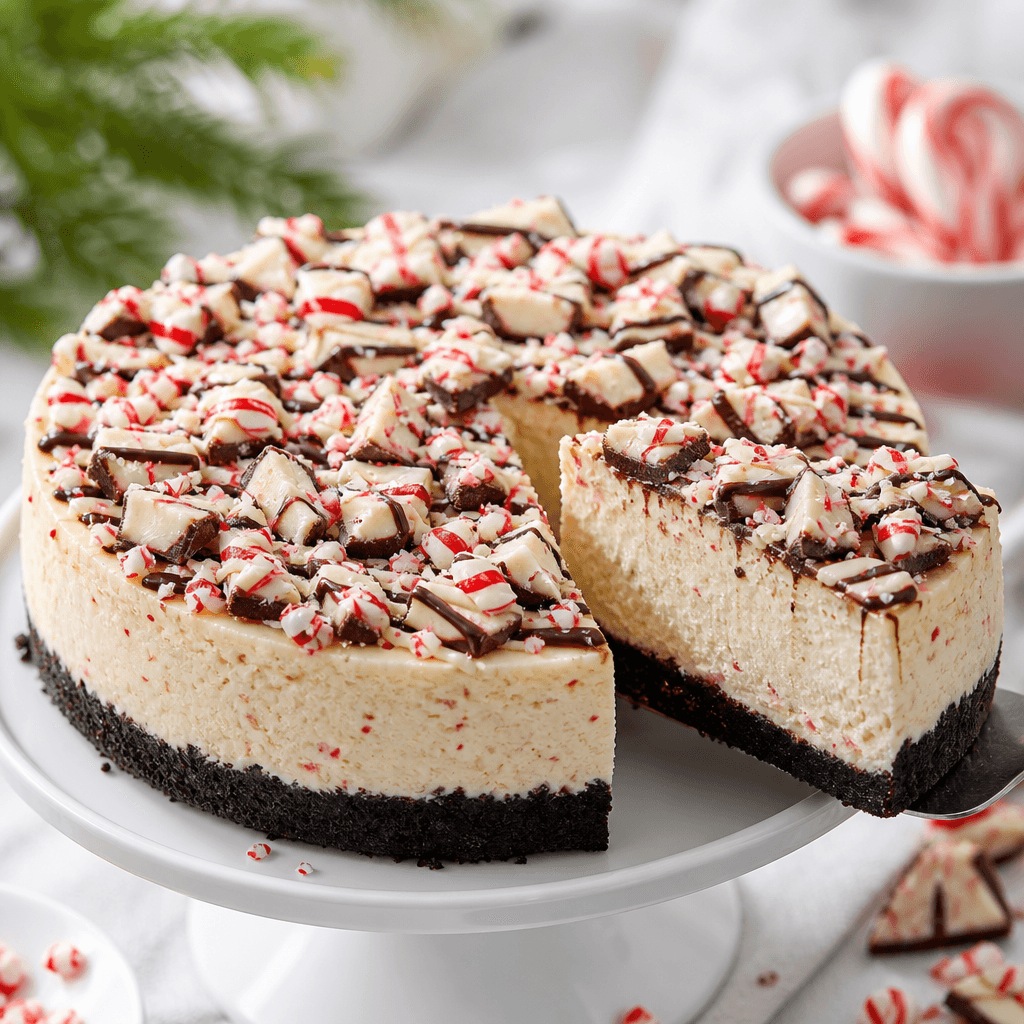Peppermint Bark Cheesecake (Festive Holiday Dessert)