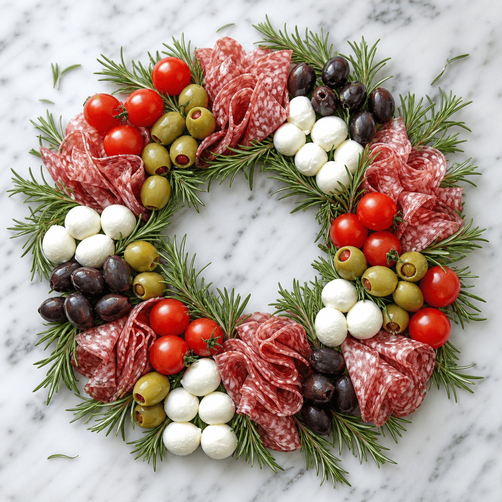 Holiday Antipasto Wreath (Easy No-Cook Appetizer) ingredients