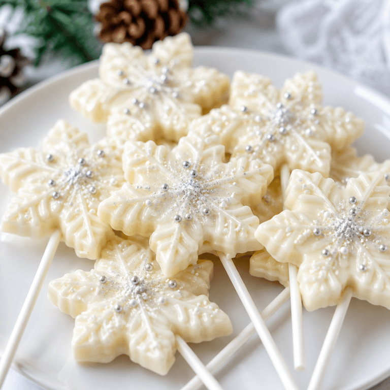White Chocolate Lollipops: Easy Snowflake Holiday Recipe
