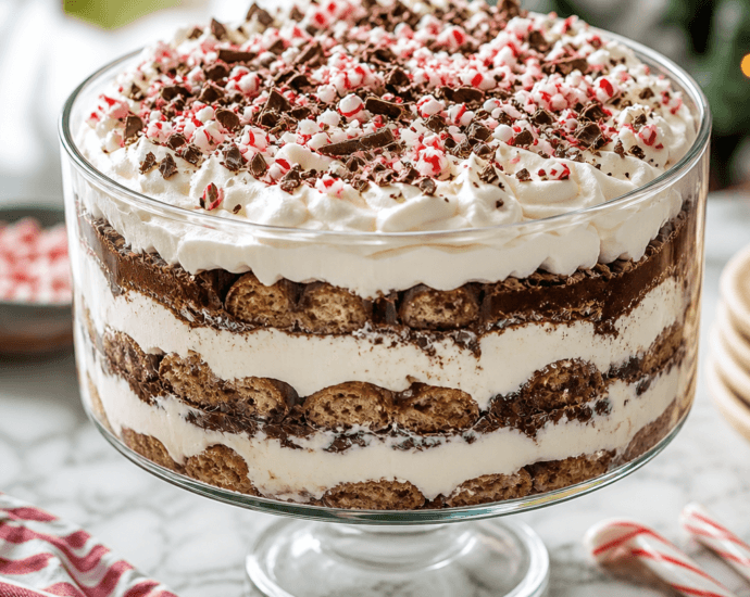 Tiramisu Trifle Delight with Chocolate and Peppermint