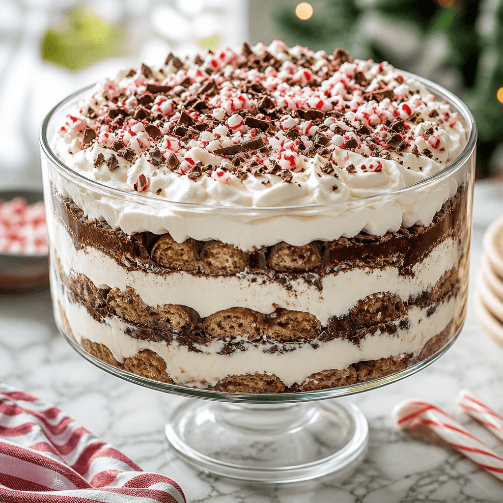 Tiramisu Trifle with Chocolate and Peppermint (No-Bake)